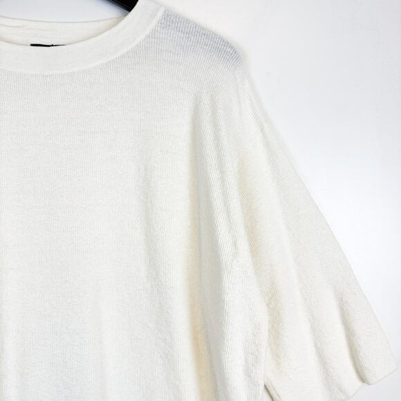 Eileen Fisher Ivory Organic Linen Crepe Stretch Tunic Top $298 - S/M - Picture 2 of 9